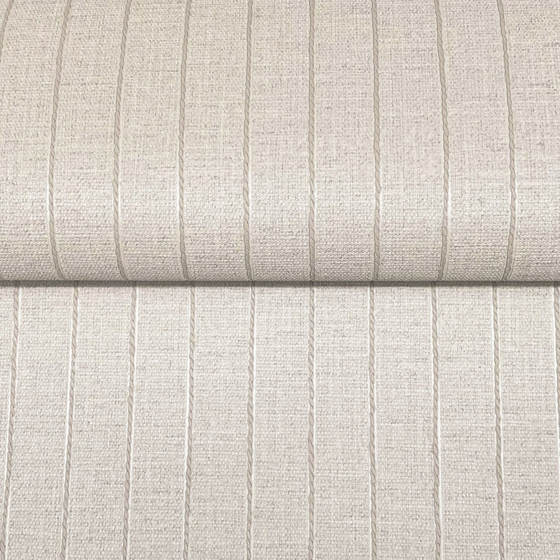 Papier peint à rayures Cording, Blanc