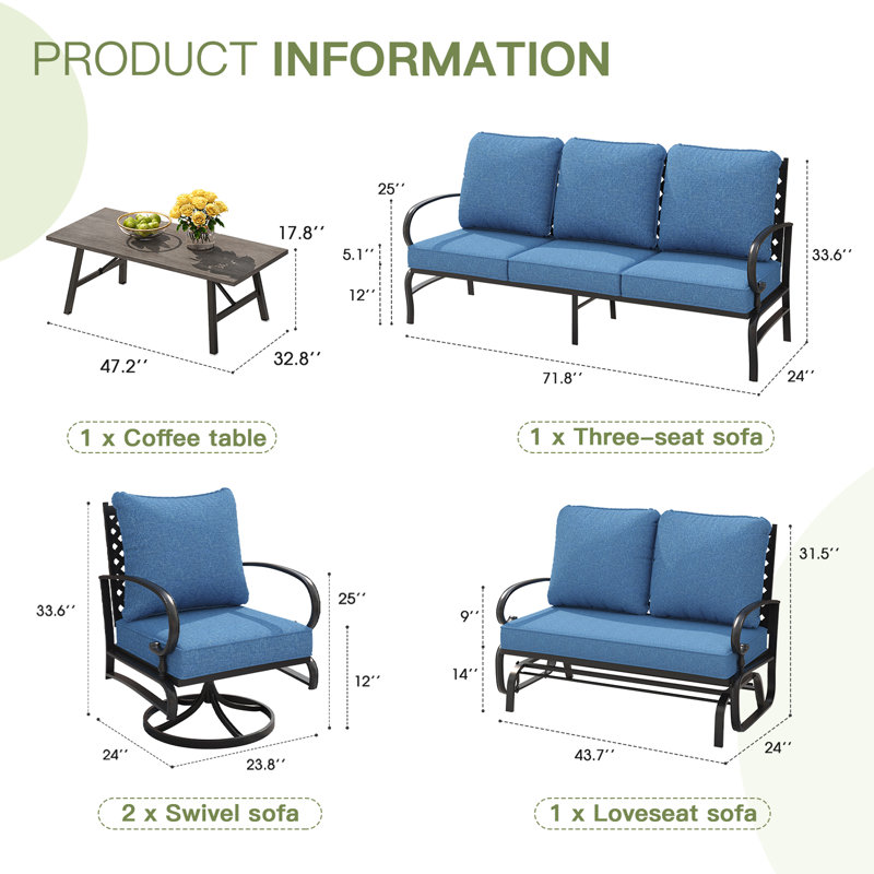 5 Piece Outdoor Conversation Set
