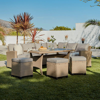 Allena 9 - Person Garden Lounge Set with Cushions