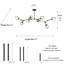 Long lustre 6 lumières 8 lumières avec 3 ampoules DEL Brutom Brustrom-1430165902