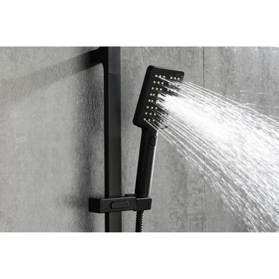 Handheld Shower With 28-inch Slide Bar And 59-inch Hose, Matte Black Stainless Steel, Height Adjustable, Functional Spray For Relaxing Pet Washing, Suitable Adjustable In Bar, Multiple Modes