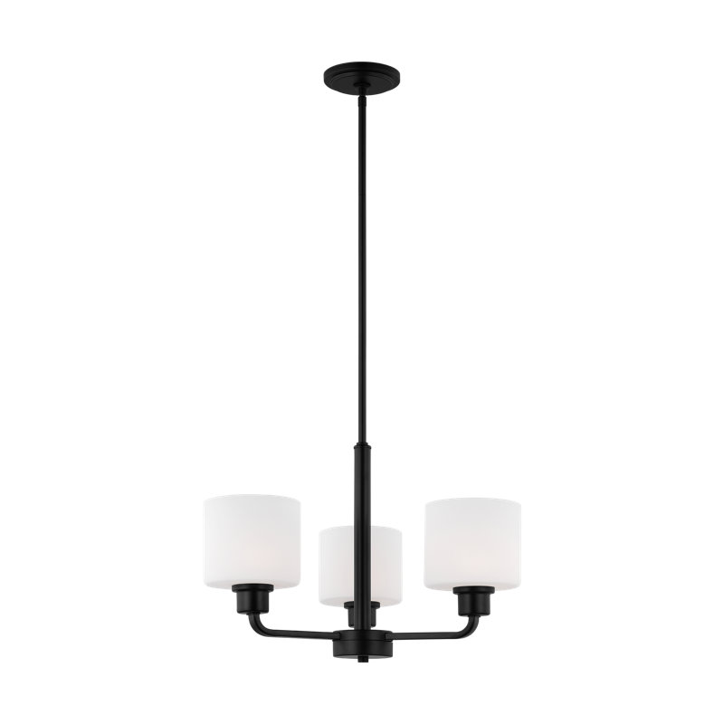 Lustre à trois lumières Canfield de Génération Lighting , Non, Noir minuit