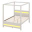 Grand lit plateforme à baldaquin tapissier avec lumières DEL
