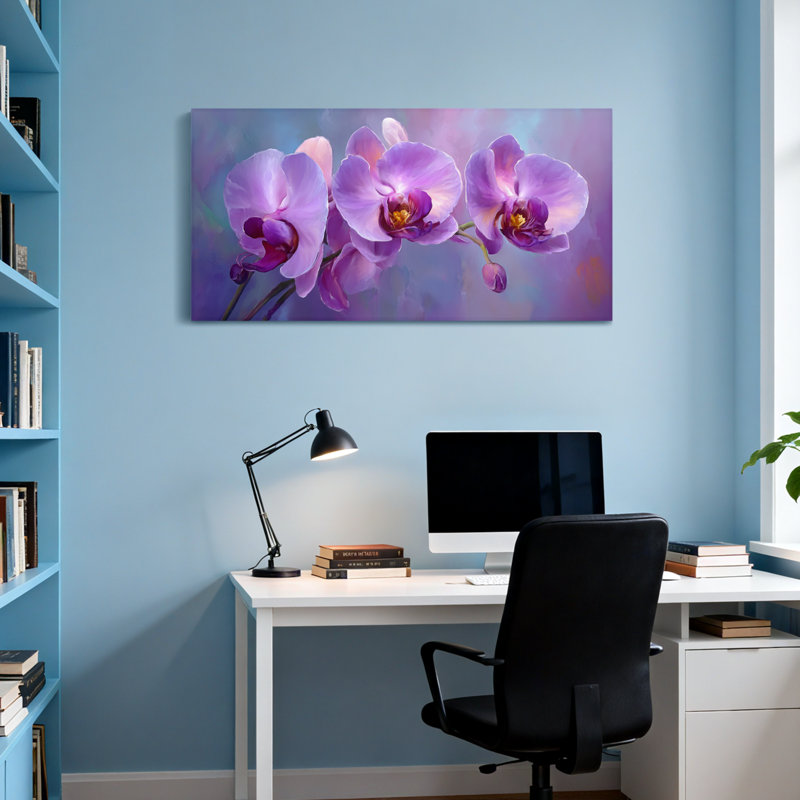 Plantes et fleurs, impression d'art floral orchidée, H 24 po x l 48 po