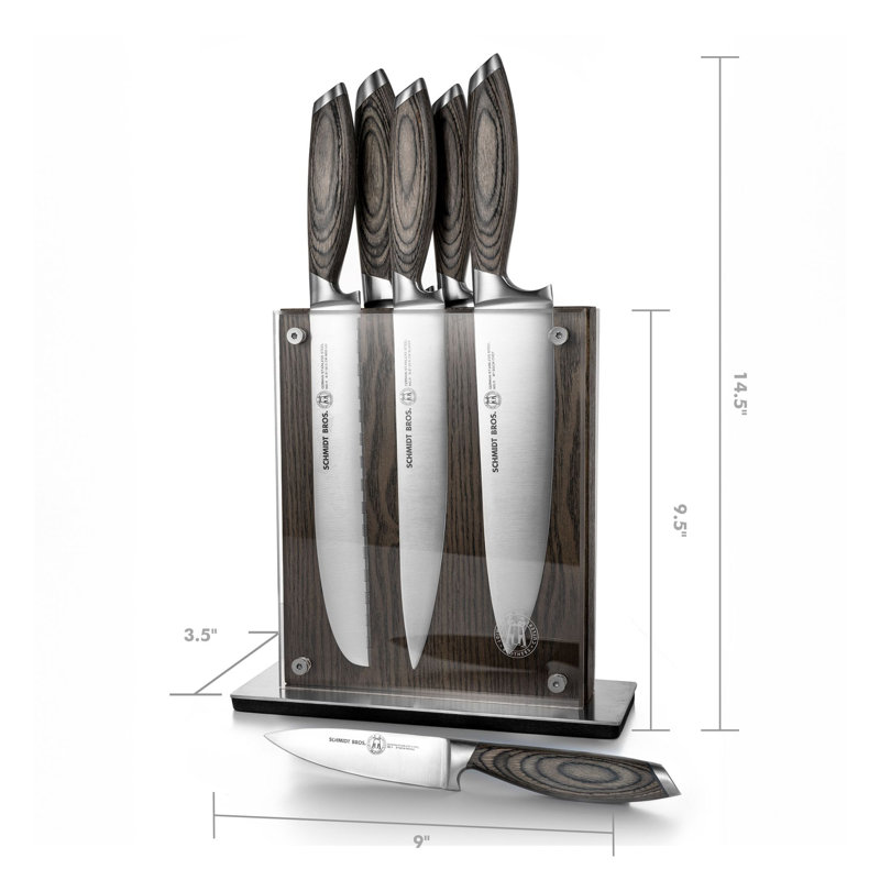 Bonded Ash 7-Piece Knife Block Set with German Stainless Steel Blades