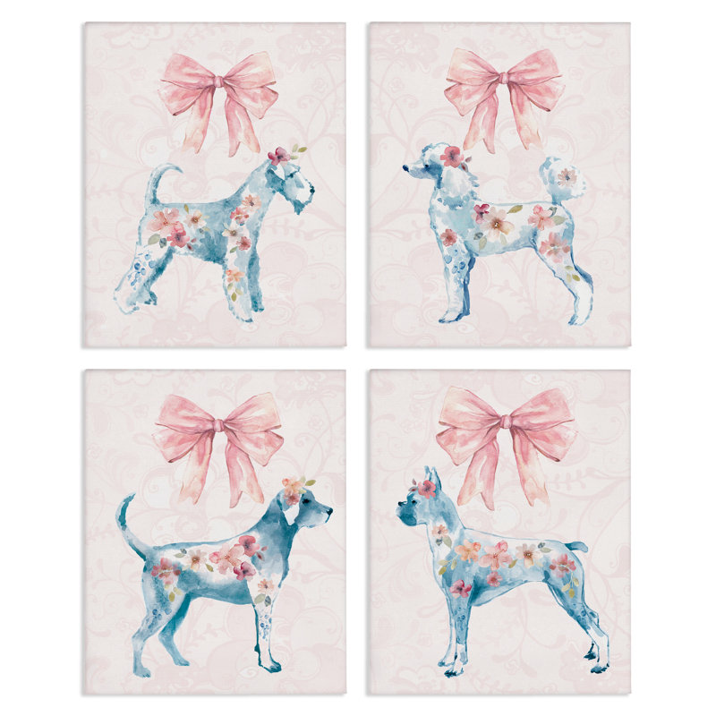 Ensemble de 4 chics chics pastels chics, par Carol Robinson, H 14 po x l 11 po