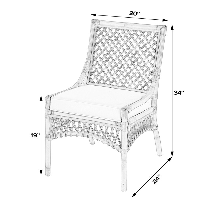 Antigua 19 in. Seat Height Rattan Side Dining Chair