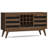 Clarkson 60"W Solid Acacia Wood Mid-Century 3-Door Sideboard Buffet with Wine Storage and Open Shelf