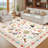 Area Rugs Modern Non-Slip Washable Rug Mark Resistant,Floral Farmhouse Carpet,Non-Shedding for Living Room Bedroom-902021332-902021331