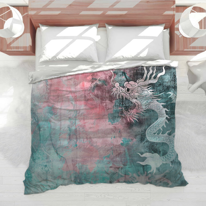 Édredon Dragon Bedding Mythical Boho Boho, Lit simple