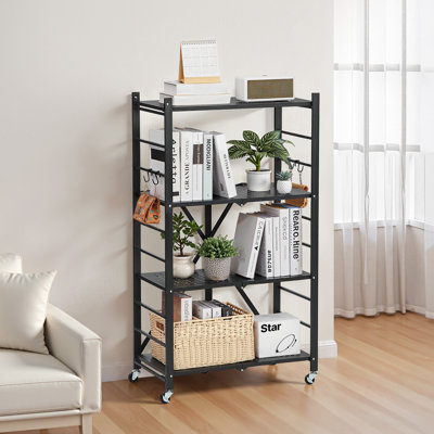 Tablette de rangement pliante avec roulettes