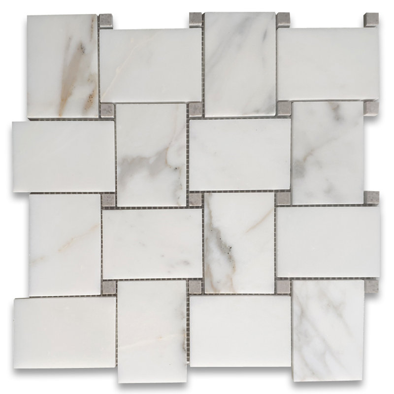 Calacatta 11" x 11" Marble Mosaic Tile, LIght Gray