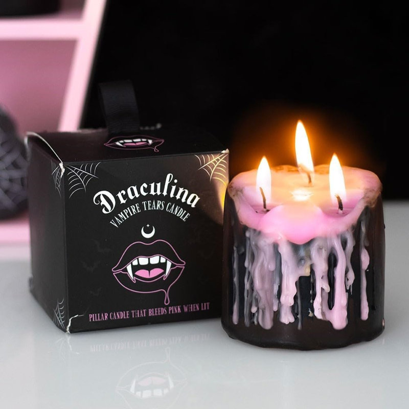 Ensemble de 2 bougies piliers gothiques Draculina
