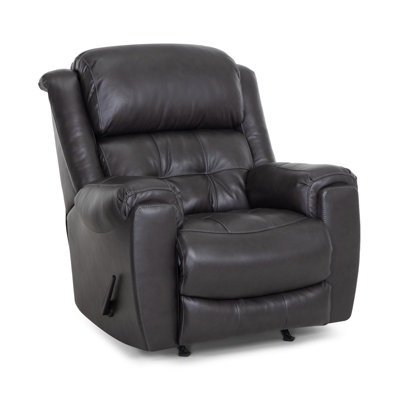 Fauteuil inclinable manuel berçant en cuir