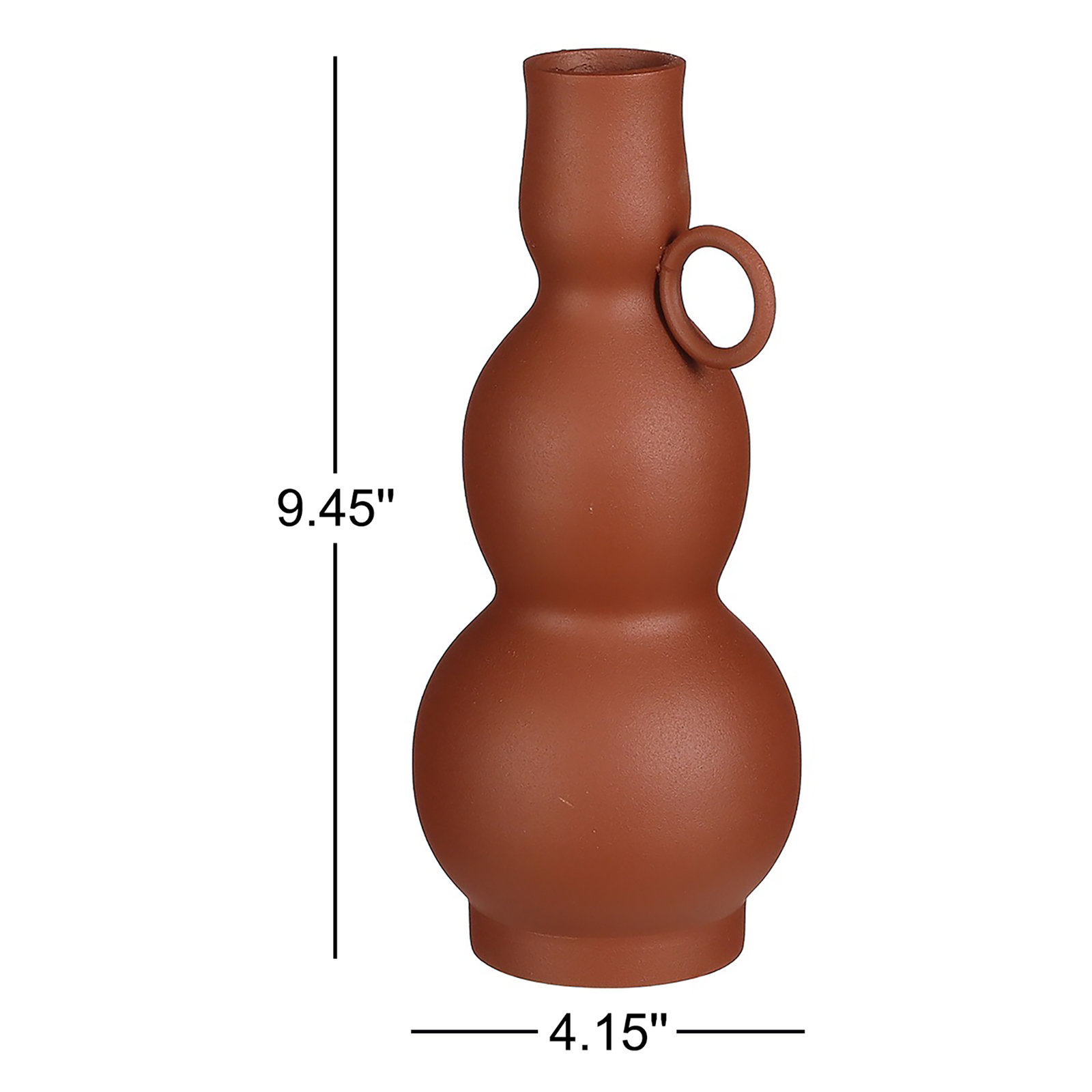 Amali Table Vase, Terra, 9.45" H x 4.15" W x 4.15" D