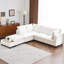 Canapé modulaire blanc de 90 po avec table basse mobile et utile - fonction de charge intégrée, zone de rembourrage, table modulaire et fonctionnelle en forme de U avec garantie de cadre, composant caché, rembourrage confortable-889959223