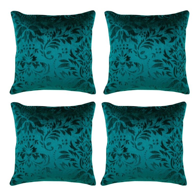 Dorazio Damask Square Cushion, Green