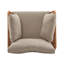 Chaise longue en corde de bois 36 po avec dossier et coussins de siège beige relaxants-1752896149