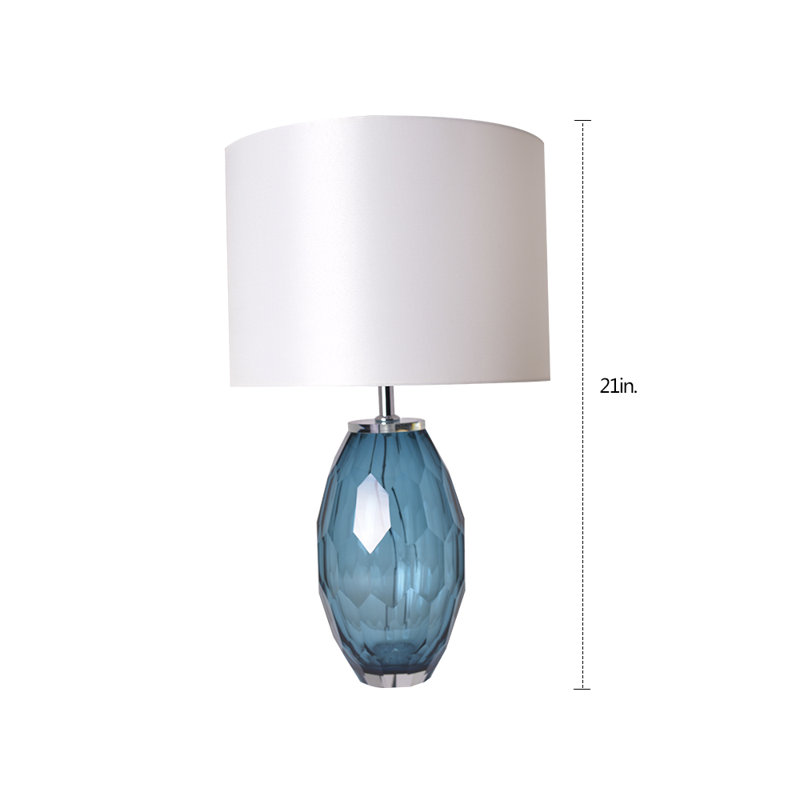 Jinda Crystal Table Lamp, 21" H x 13" W x 13" D, Blue, White