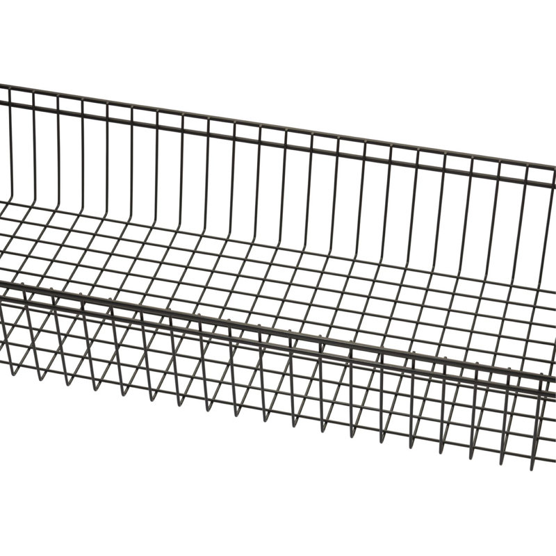 Black Powder-Coated Steel 5-Tier Wire Shelving Unit with Wheels