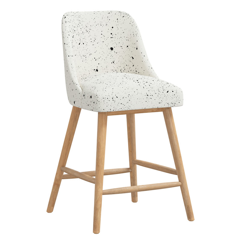 Tabouret de bar et de comptoir Gallie, Tabouret de comptoir (hauteur de siège de 27 po), Naturel, Éclaboussures d'encre