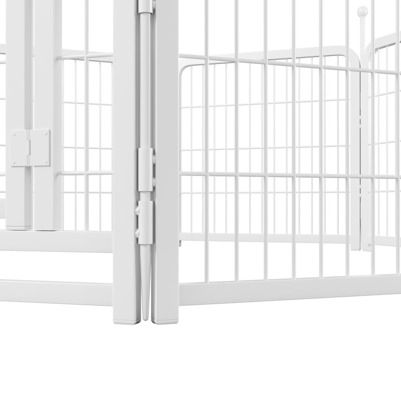Parc pour chien pliable de 24 po de hauteur, 8 panneaux, pour grands chiens de taille moyenne, intérieur extérieur, rouille, clôture en fer blanc pour adulte