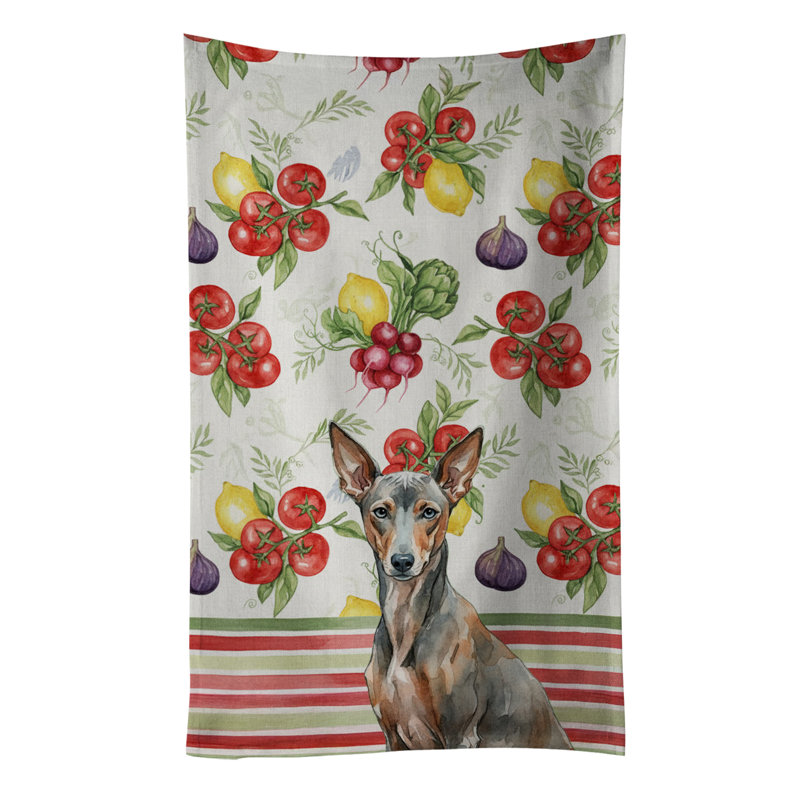 Xoloitzcuintli Vegetables Kitchen Towel, Xoloitzcuintli