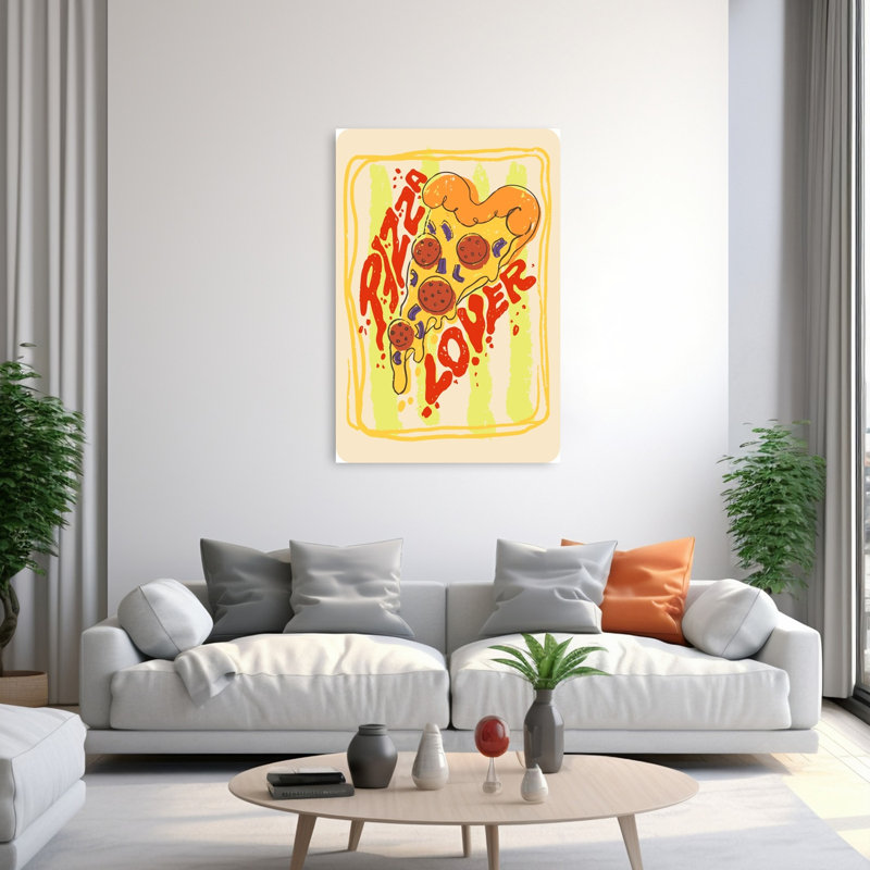 «Retro Pizza Lover», impression murale rétro, 60" H x 40" W