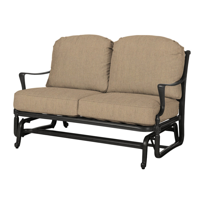 Bel Air Loveseat Glider wih Sunbrella Cushions, Canvas Heather Beige Sunbrella® Canvas, Shade