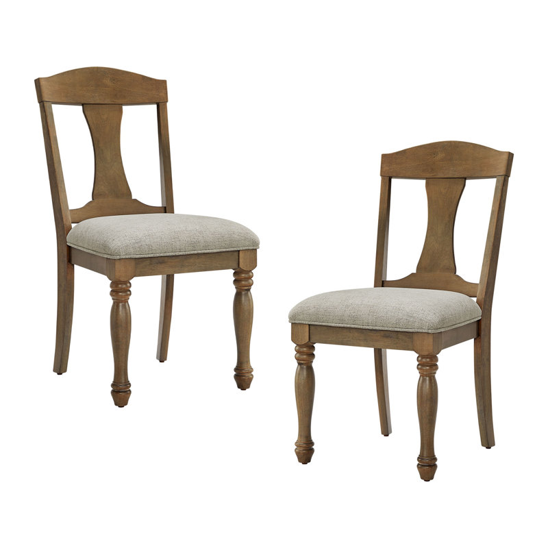 Ensemble de 2 chaises de salle à manger rembourrées Kanyiah, Chêne
