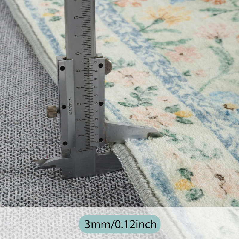 Washable Floral Area Rugs Boho Large Rugs Non-Slip for Bedroom Soft Rubber Backed Carpet, Rectangle 8' x 10'