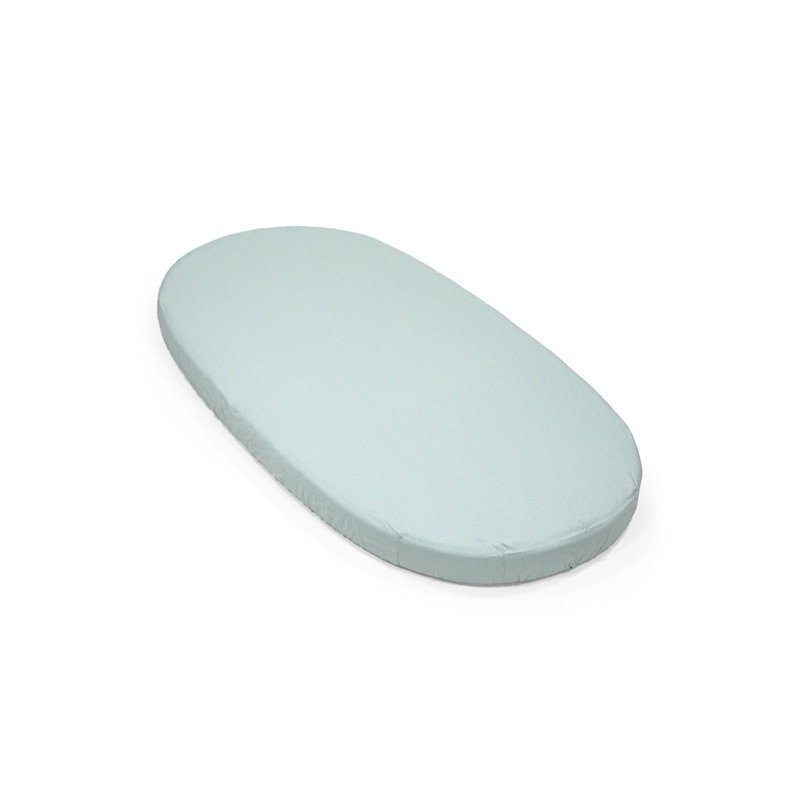 Sage Dots Cotton Percale Oval Crib Fitted Sheet
