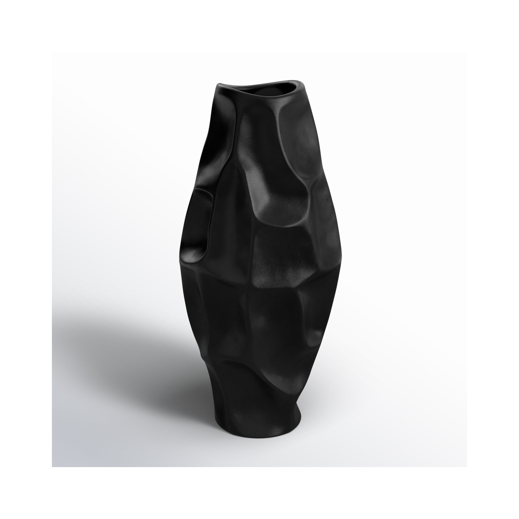Antwerp Handmade Table Vase, Black, 17" H x 8" W x 8" D