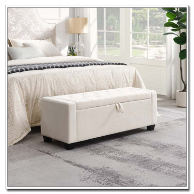 Repose-pieds 48 po avec rangement, banc de rangement pour repose-pieds