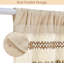 Rideau court rayé pour fenêtres, style bohème, crochet, petit rideau pour cuisine, passe-tringle, rideau filtrant la lumière pour salle de bain, café
