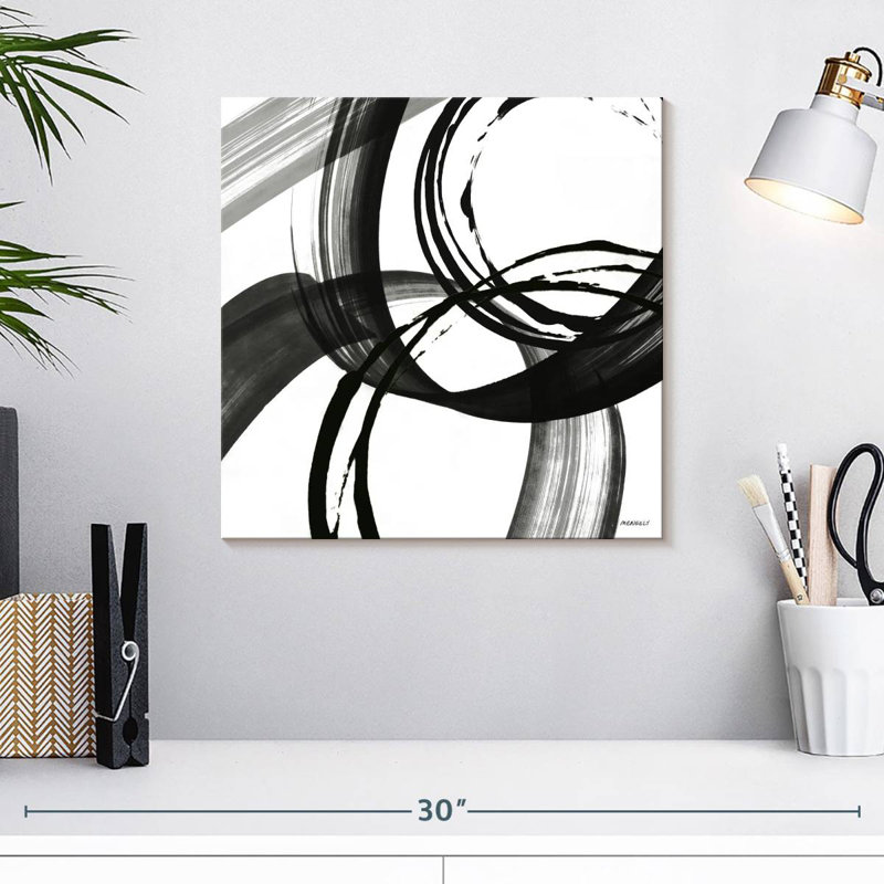 Noir et blanc II, H 16 po x l 16 po