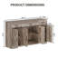 Buffet contemporain de 55 po à 4 portes, 3 tiroirs et tablettes réglables - Rangement polyvalent pour la cuisine, la salle à manger, le salon et le café - gris
