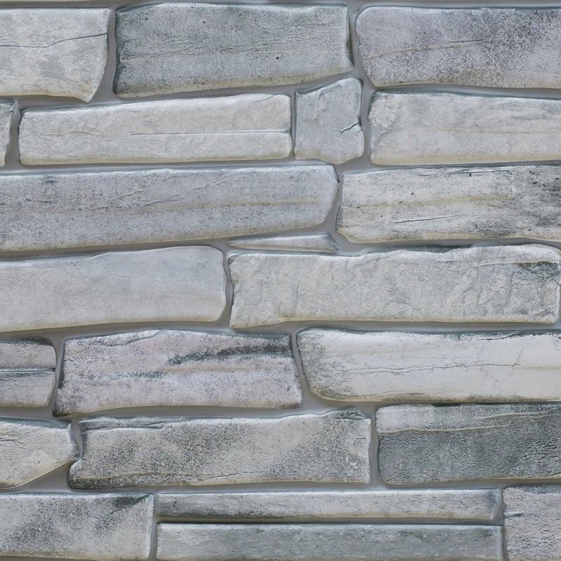 Olyphant 96 cm Wall Paneling (6-pack), Grey Rock