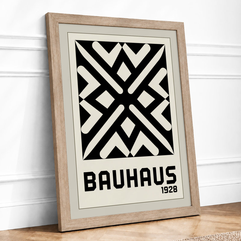 Bauhaus Geometry Geometric - Framed Print, A1 - 84.1 x 59.4 cm, Oak