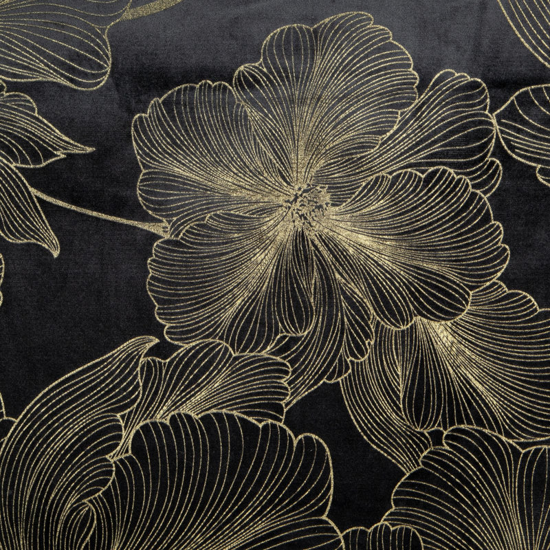 Aedin Blackout Curtains Single Panel, Black/Gold