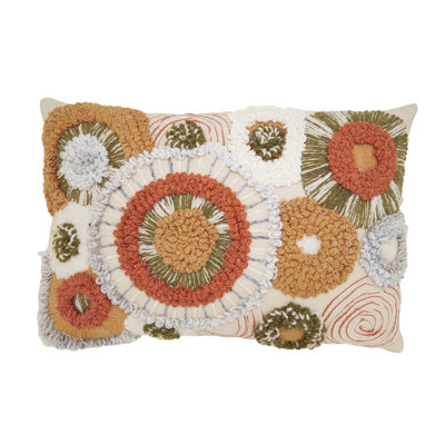 Boho Circles Filled Throw Pillow