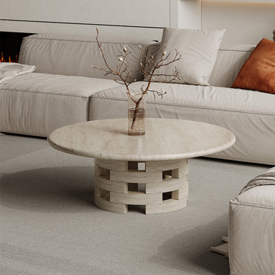 Creative round natural cave stone coffee table by LIZIYE