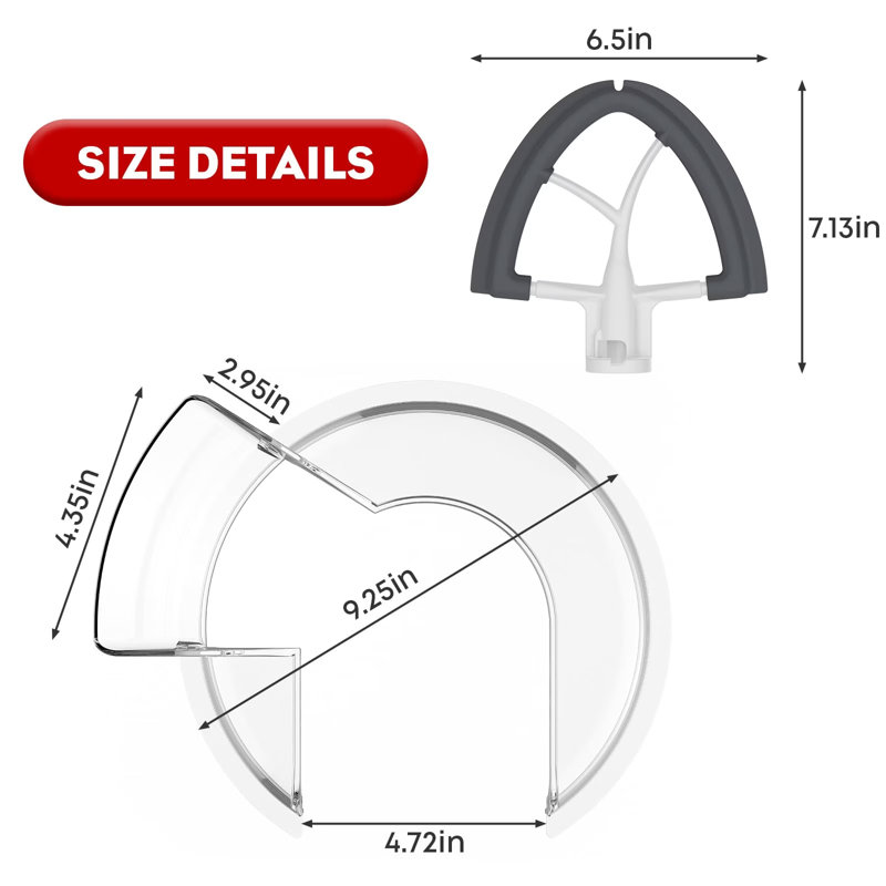 Ensemble d'accessoires pour batteur et bec verseur Flex Edge pour mélangeur KitchenAid 4,5 à 5 pintes par GVode