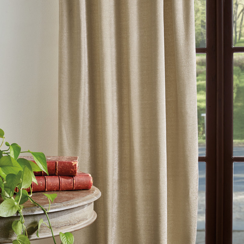Natural Light-Filtering Polyester Back Tab Curtain Panels, 84"