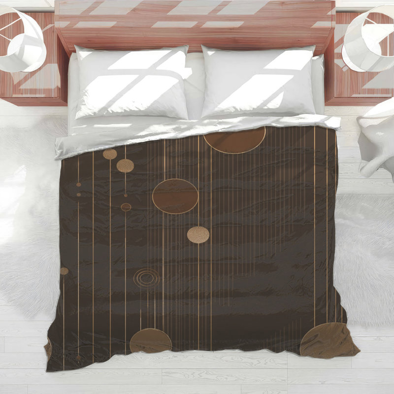 Circles Bedding Abstract Comforter Art Deco, Twin Extra Long