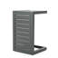 Table moderne en aluminium gris, idéale pour les sièges d'extérieur, polyvalente et pratique
