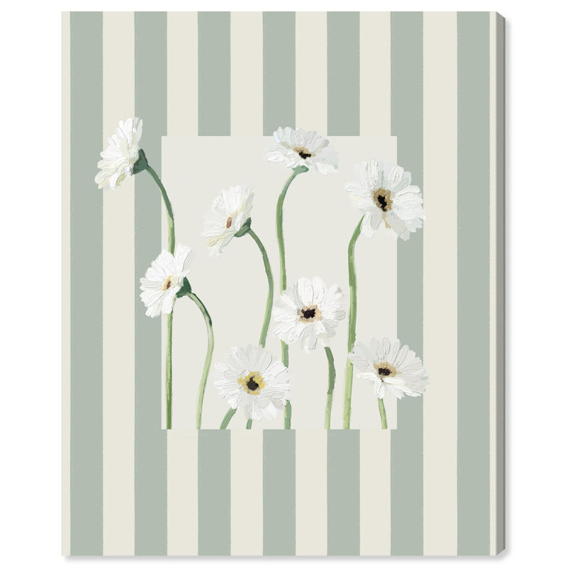 «Daisy Window Boho», impression sur toile par Notoriart, H 30 po x l 36 po, Cadre argenté