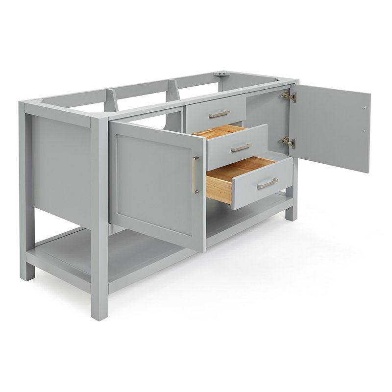 Bayhill 60'' W Single Bathroom Vanity Base, Gray