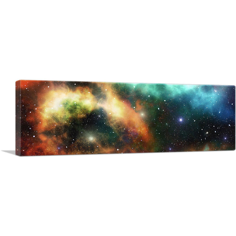 «Universal in Red and Blue Hubble Telescope», reproduction de photo panoramique sur toile tendue