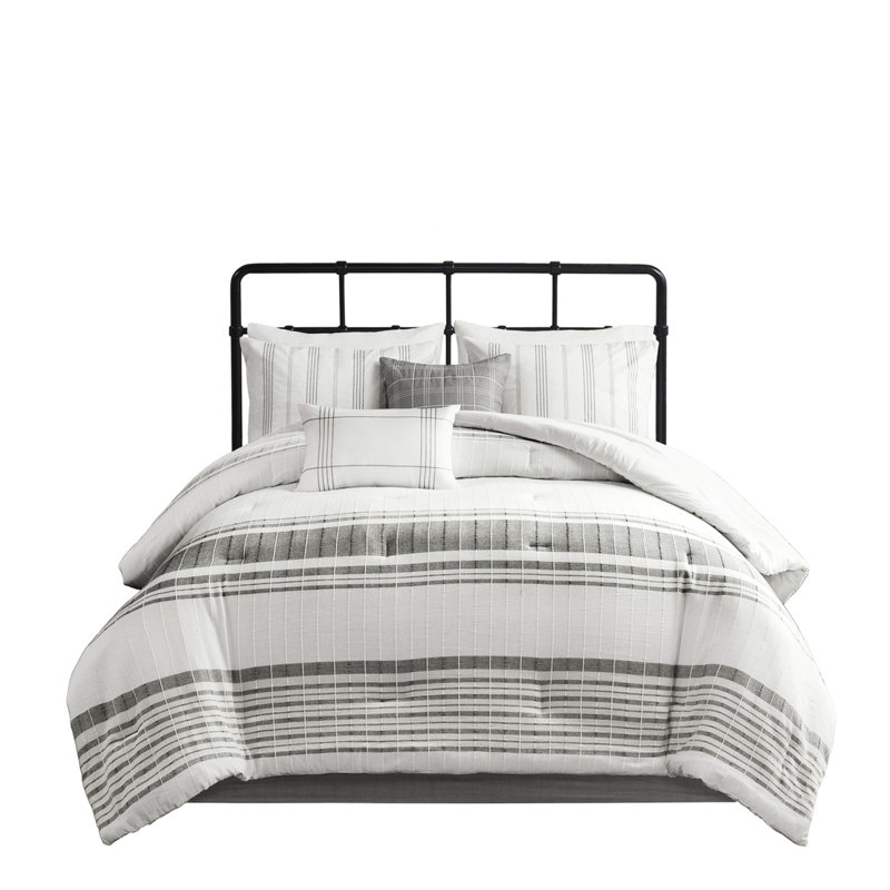 Édredon en coton très grand - blanc / gris, confort moderne